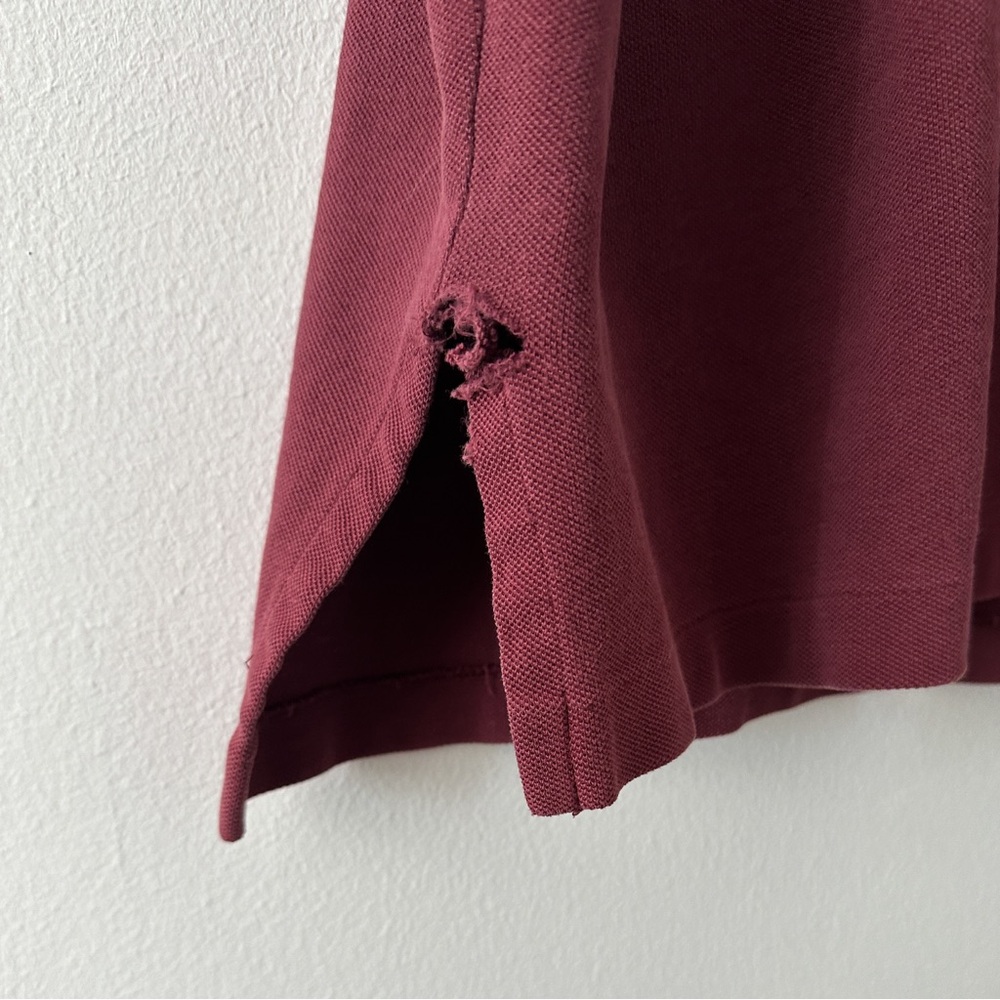 Polo Ralph Lauren Vintage Burgundy Red Polo T-Shirt Size XXL - Picture 5 of 9